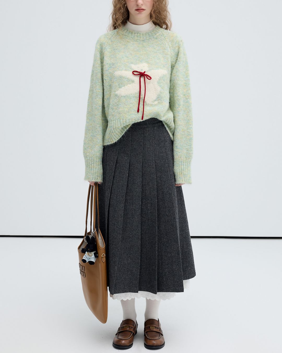 Bow Tie Bear Wool Sweater　KN040