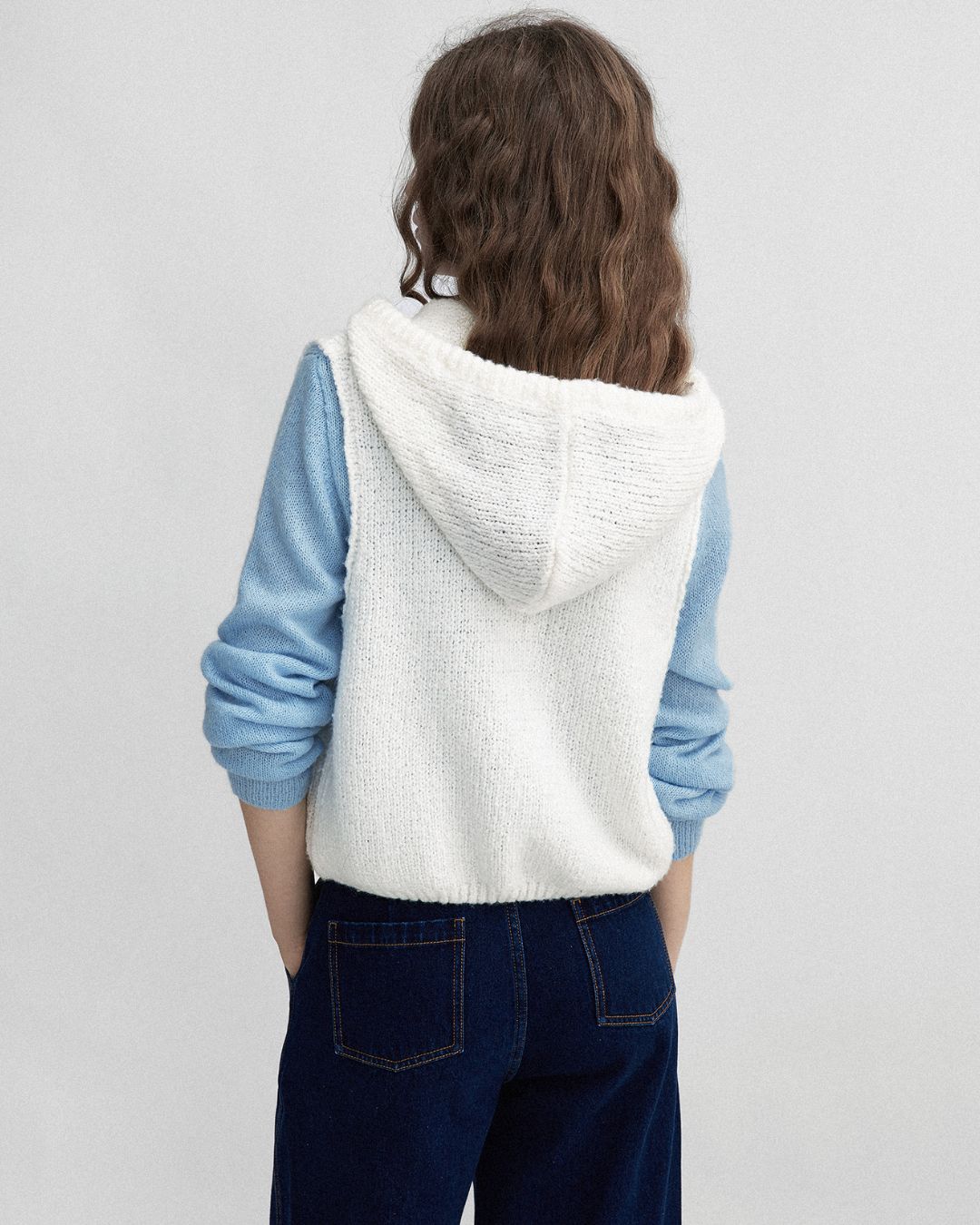 Loop Yarn Hooded Knit Vest　KN025