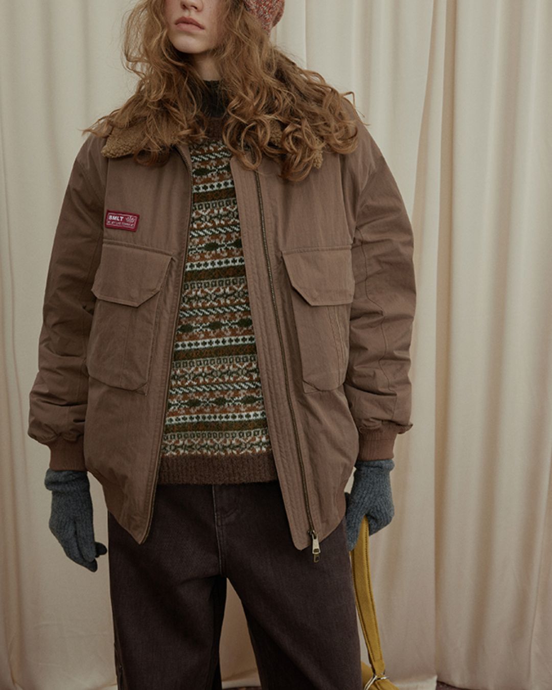 Jacquard Border Knit Vest　KN050