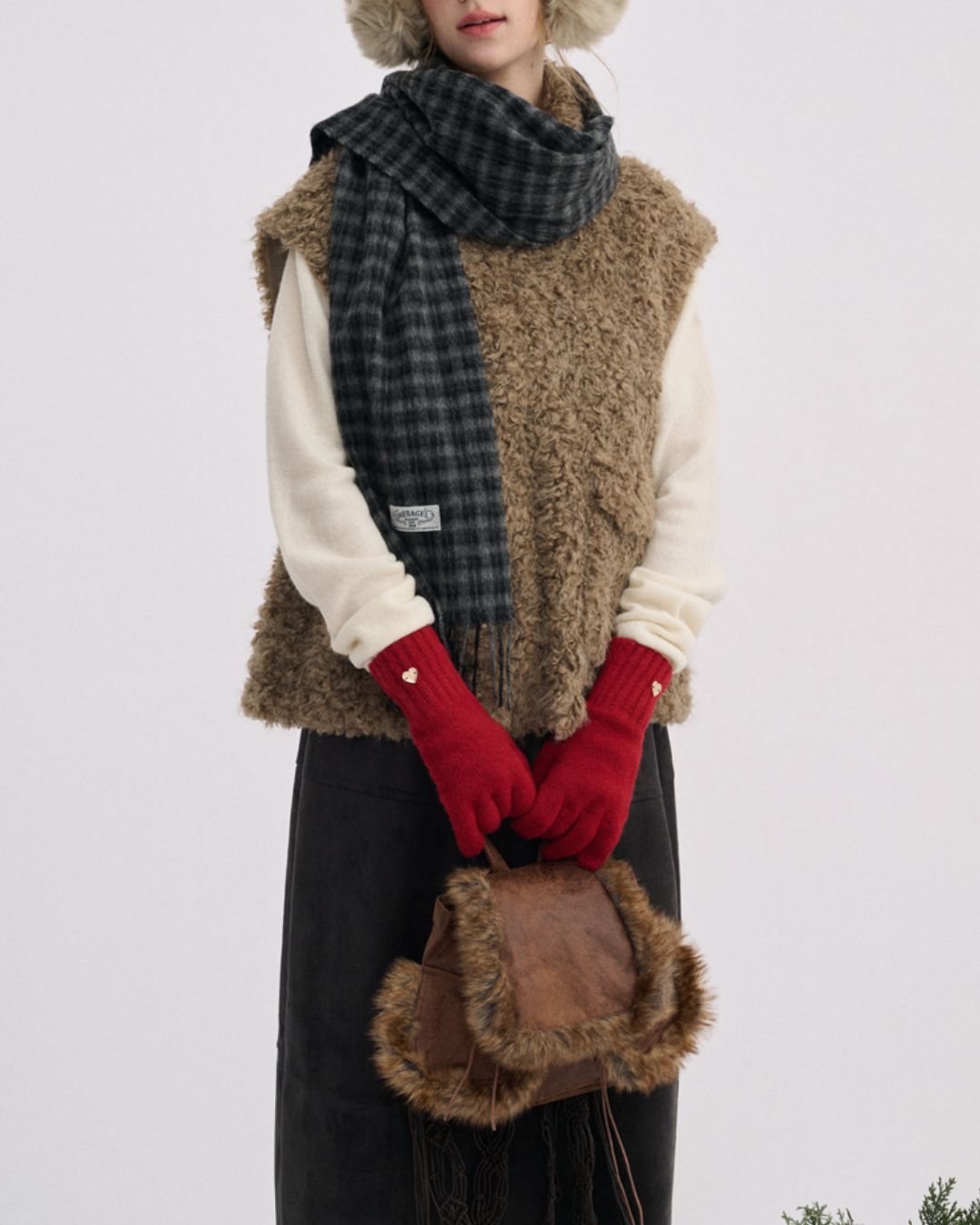 Stand Collar Boa Flap Pocket Vest　VT015