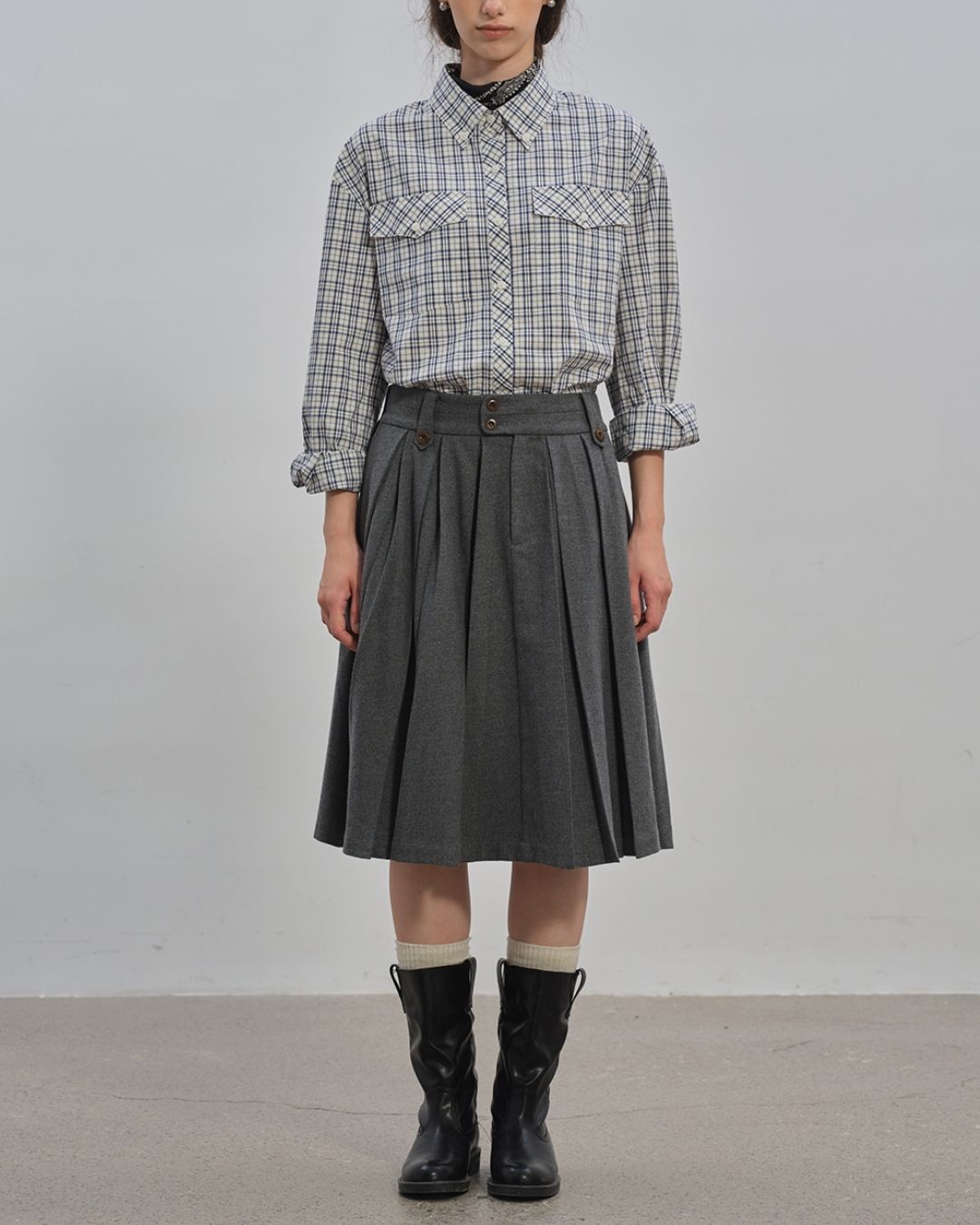 Retro Check Loose Shirt　LS024