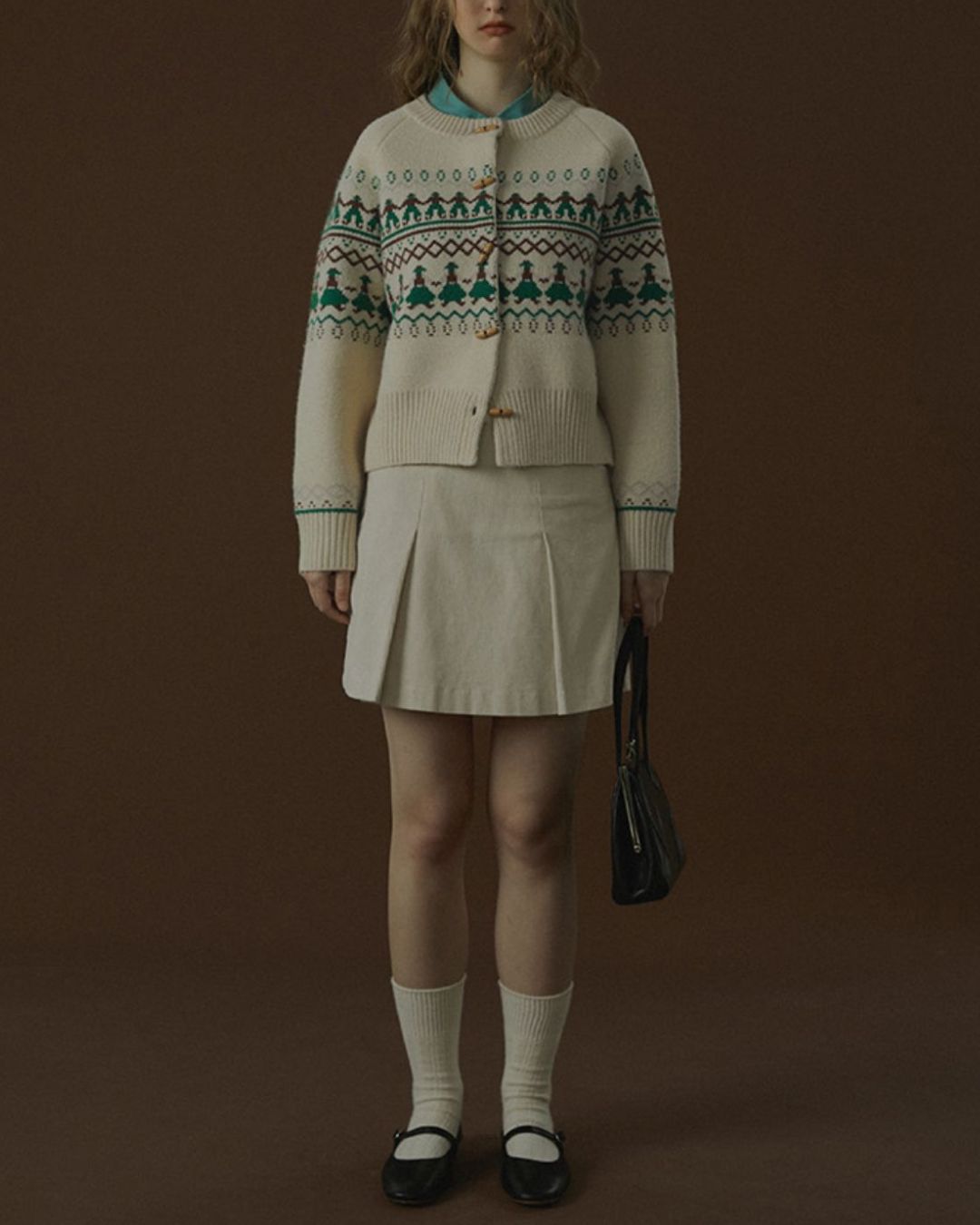 Fair Isle Retro Knit Cardigan　KN039