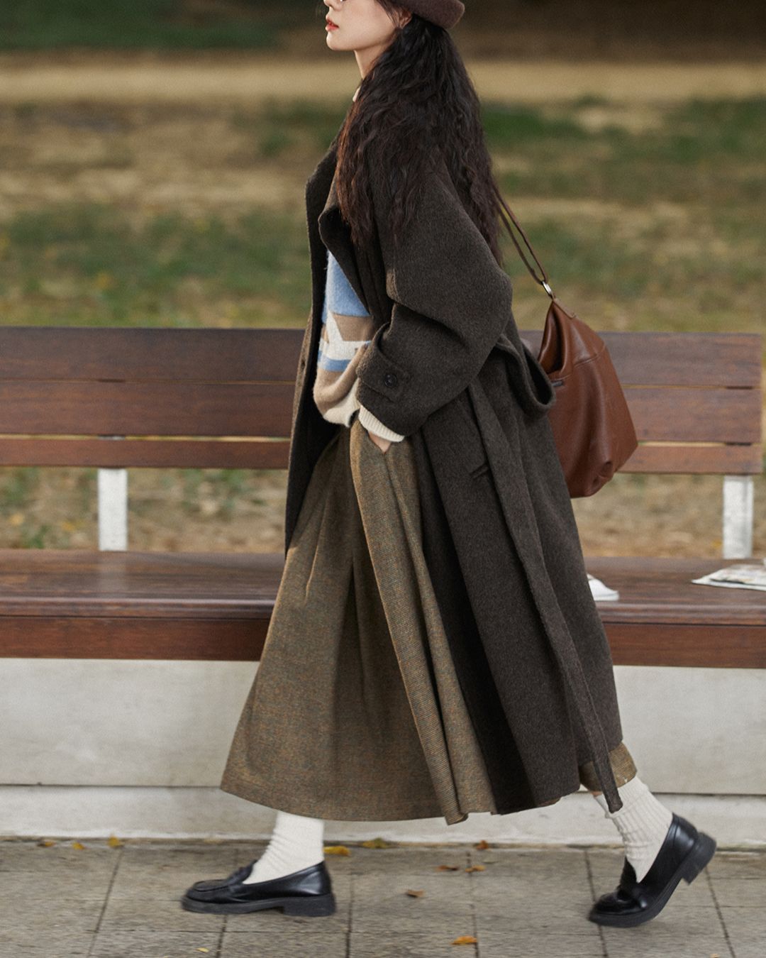 Wool Stand Collar Yoke Coat　CT019