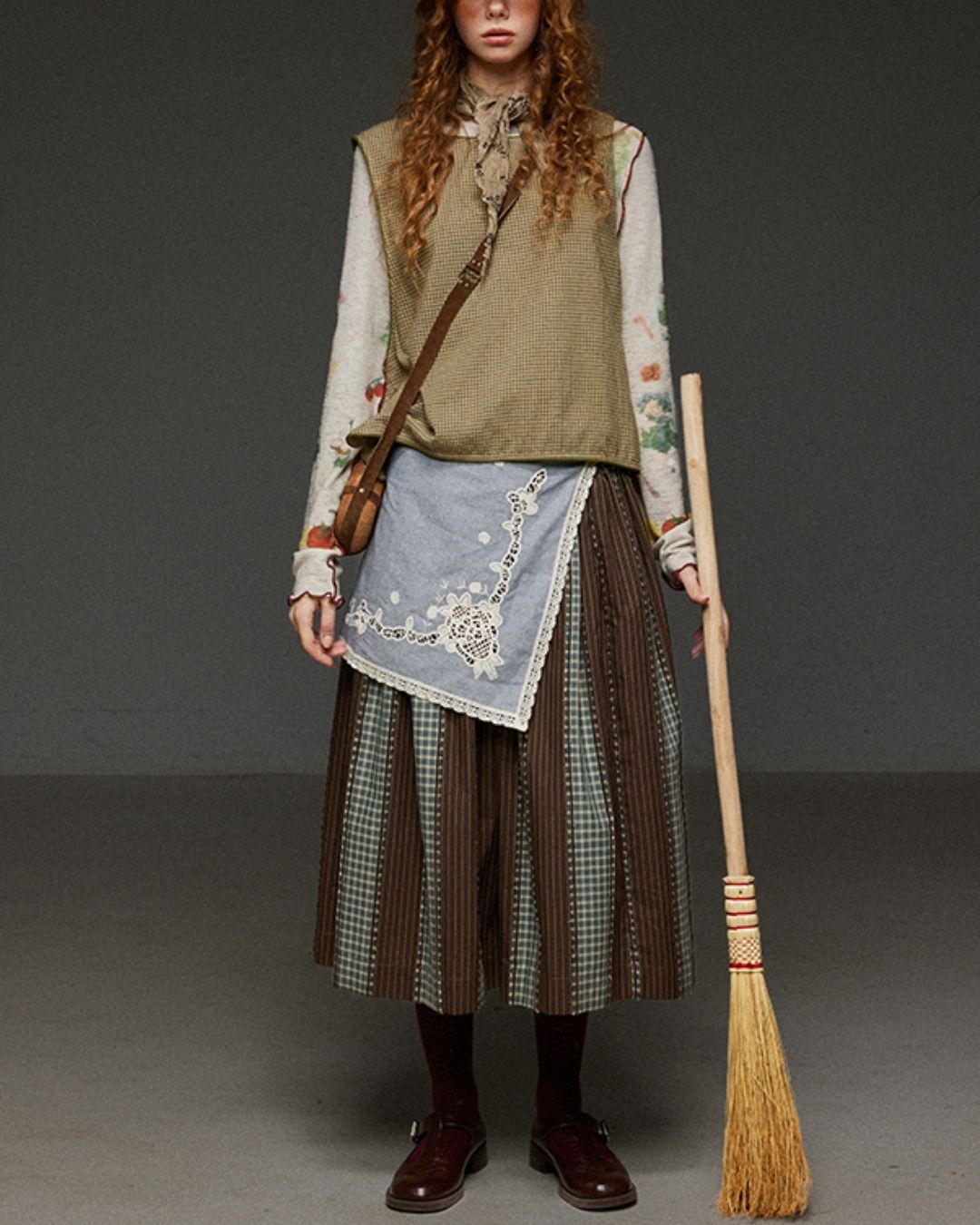 Mellow Frill Stitch Print T-shirt　LT011