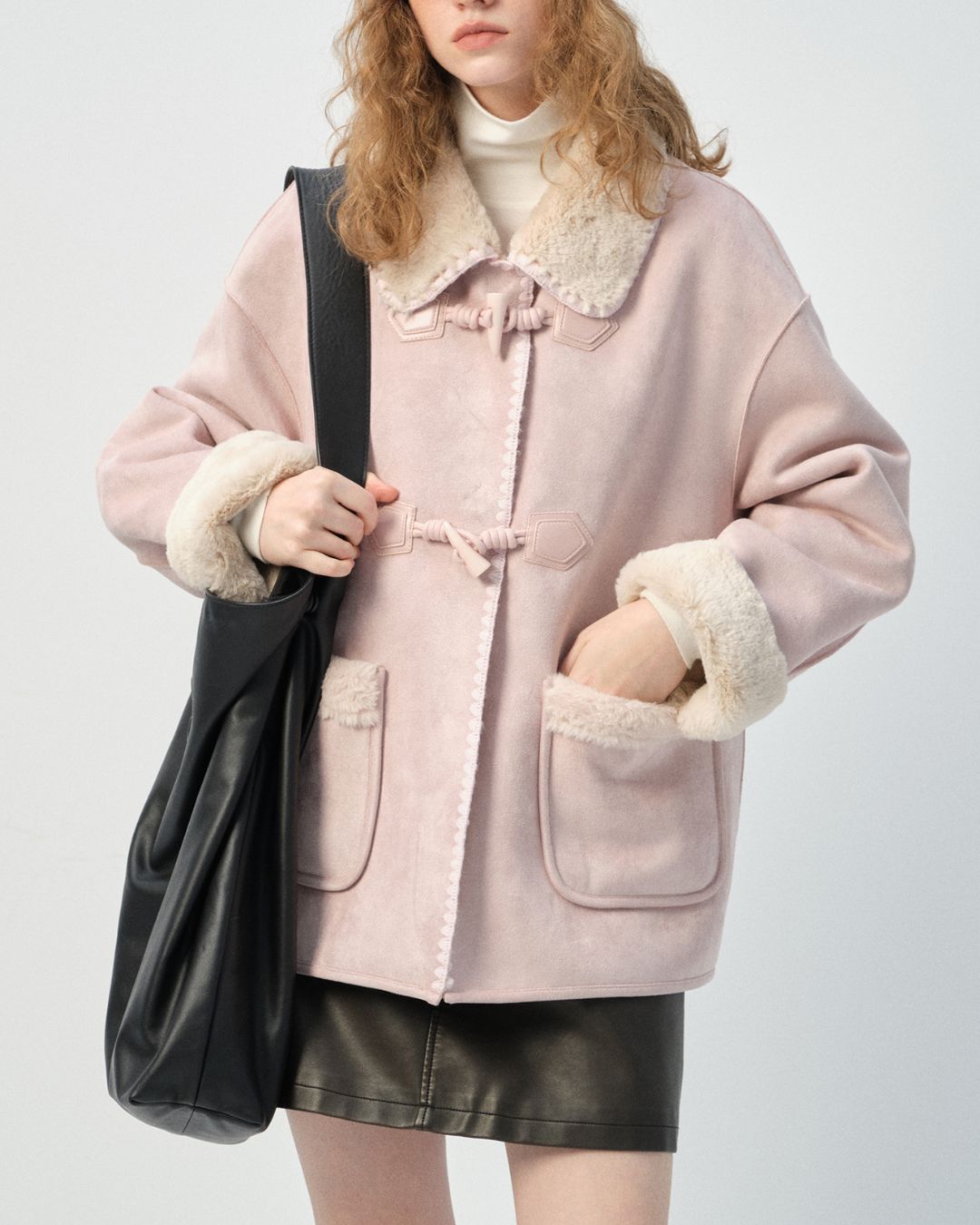 Collared Duffle Mouton Coat　CT010