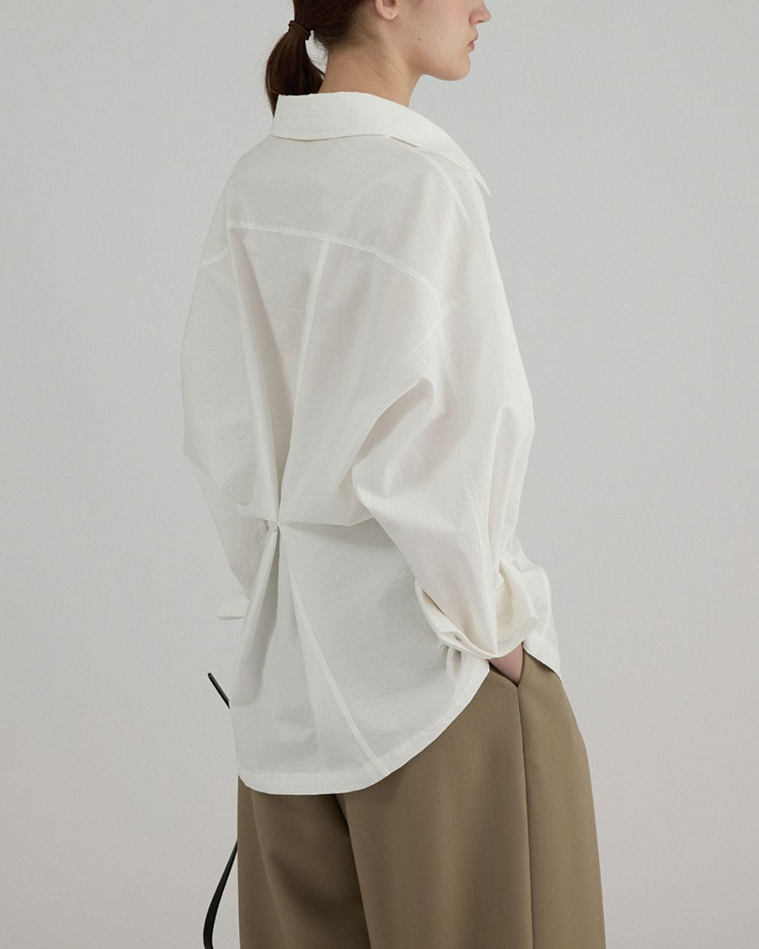 Back Button Basic Shirt　LS022