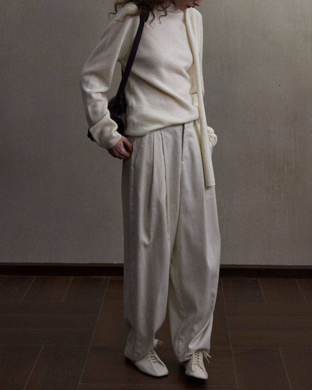 Basic Yak Wool Knit Hooded Scarf　HG001