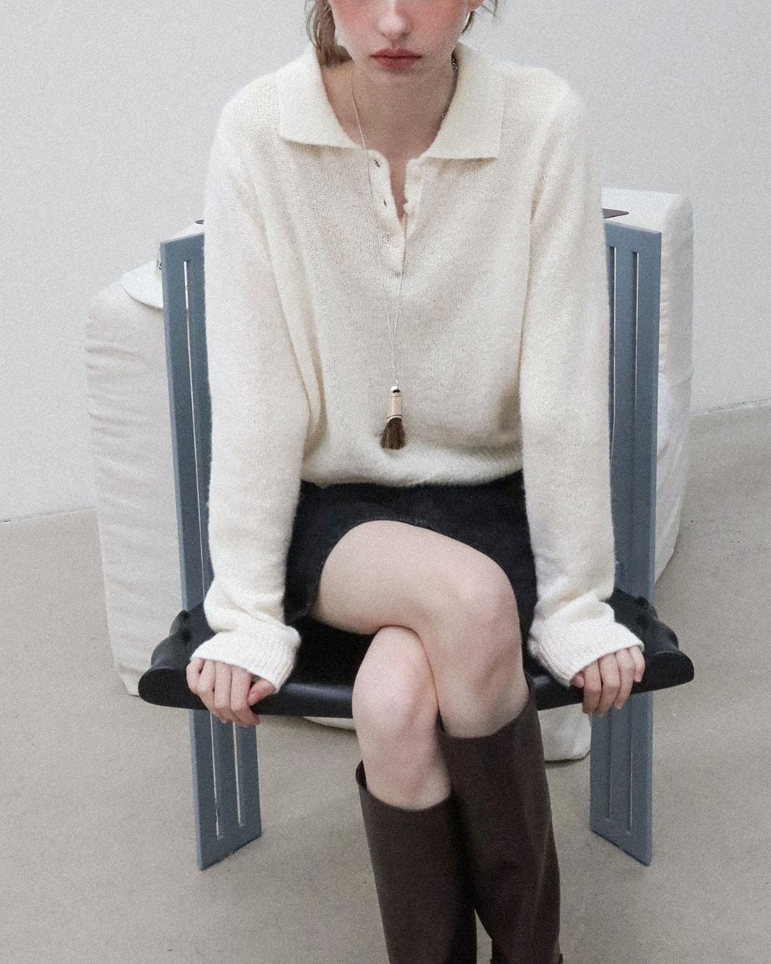 Soft Polo Knit ＆ U-neck Vest　KN023