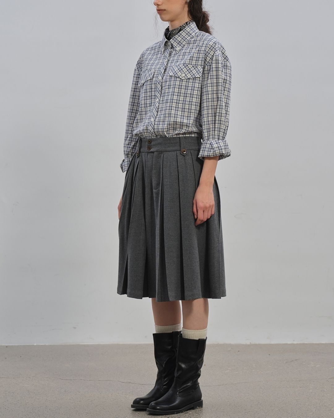 Retro Check Loose Shirt　LS024