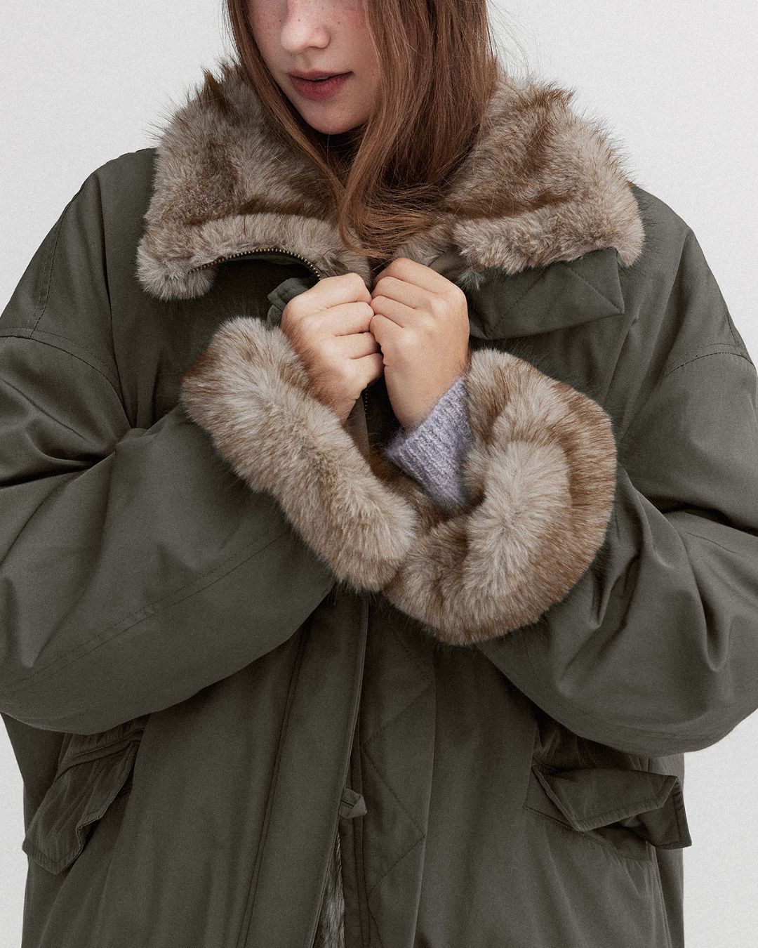 Oversized Fur Work Jacket　JK059