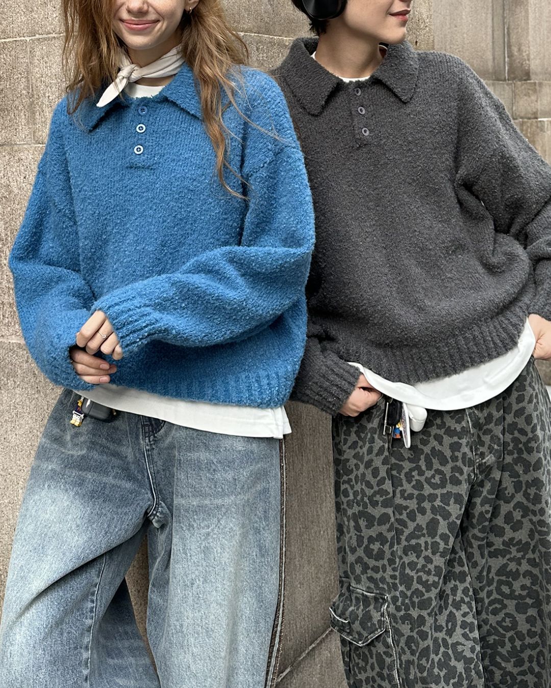 Boucle Polo Collar Knit　KN013