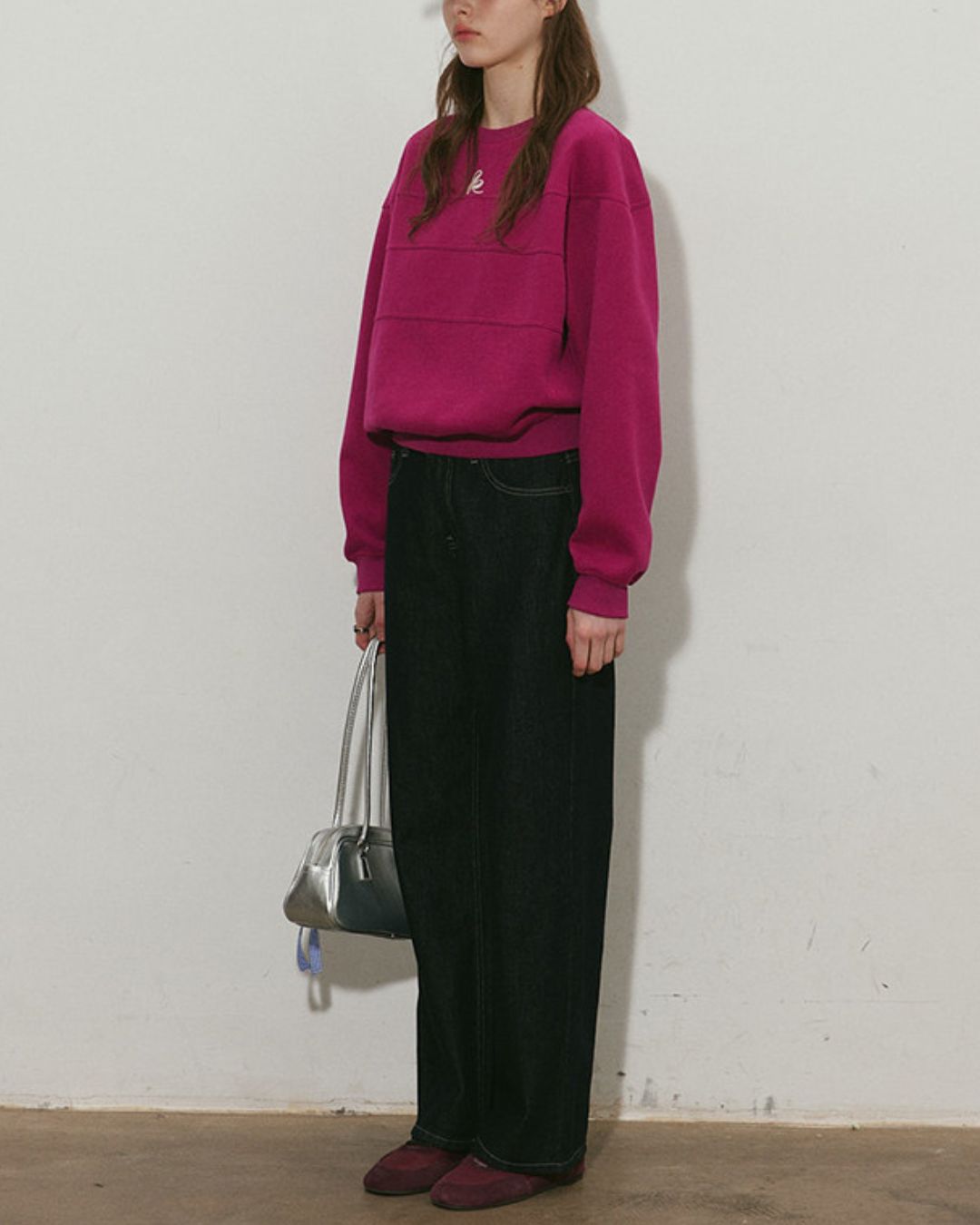 Stitch Line Cropped Sweat　SW013