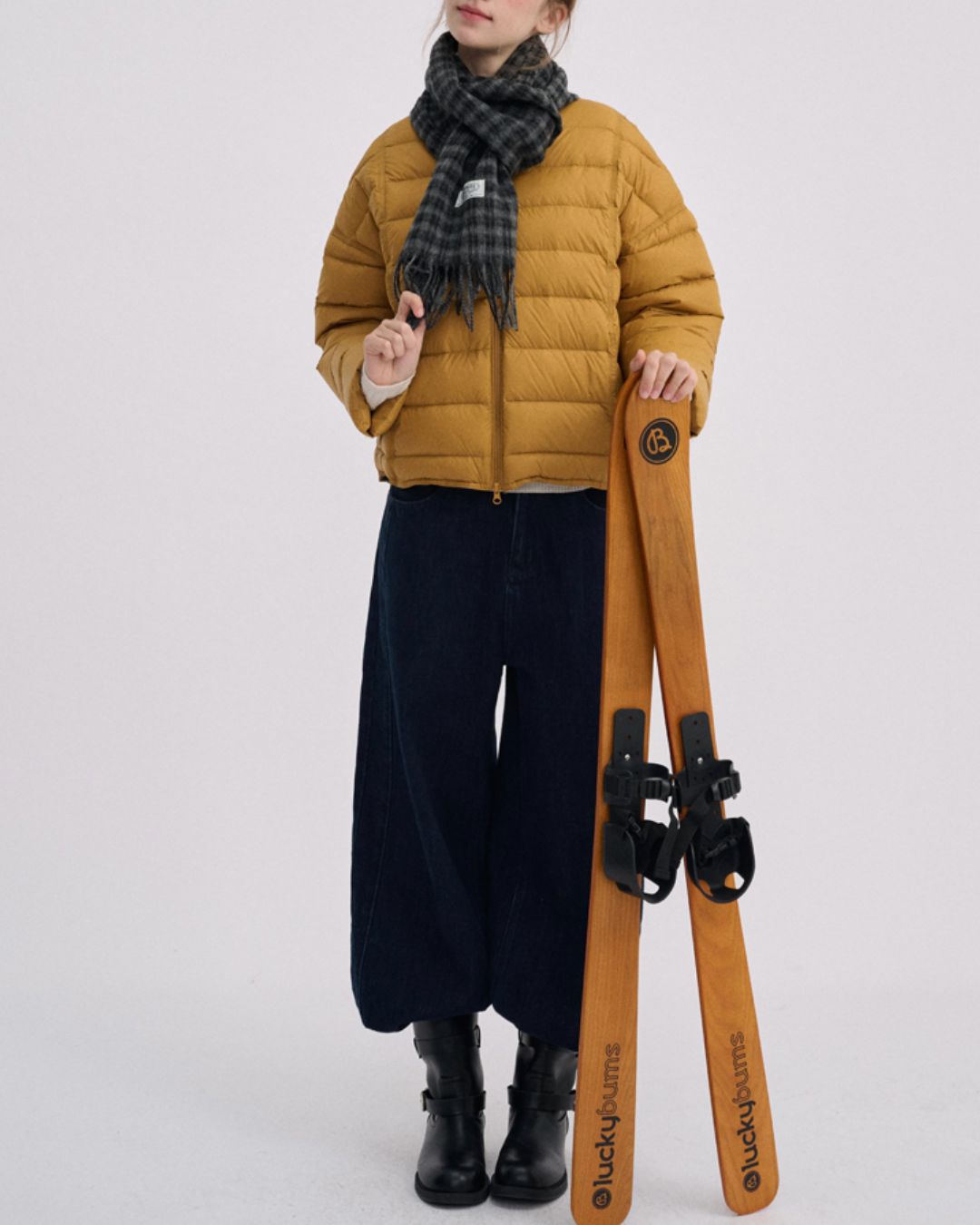 No-collar Drop Shoulder Down Jacket　JK068