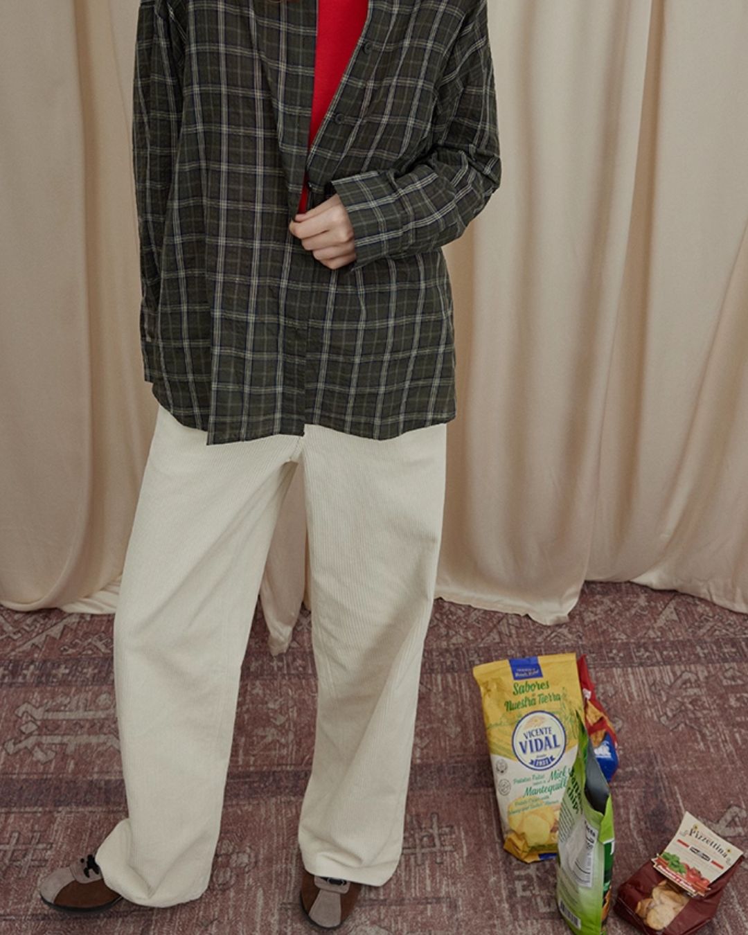 Corduroy Wide Straight Pants　PT017