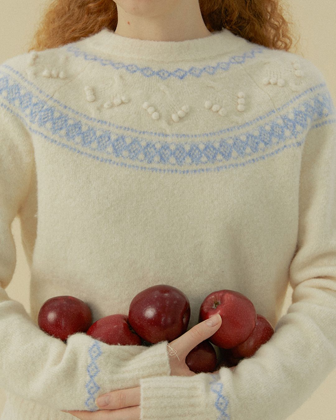 Pom-pom Fair Isle Sweater　KN078
