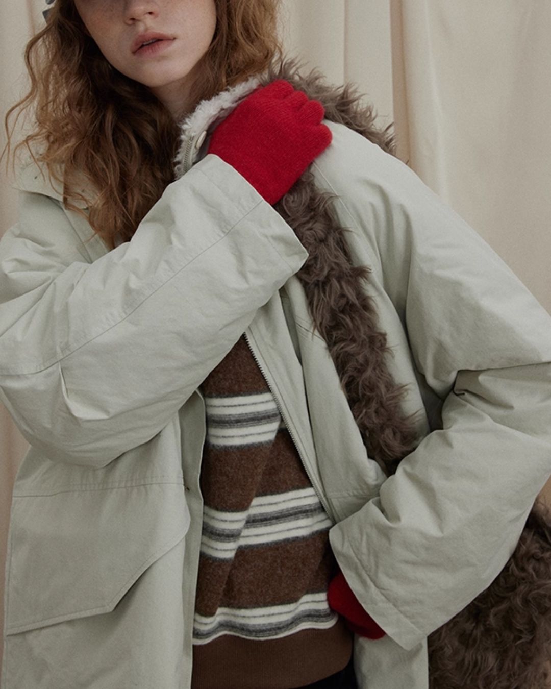 Fur-lined Military Coat　CT014
