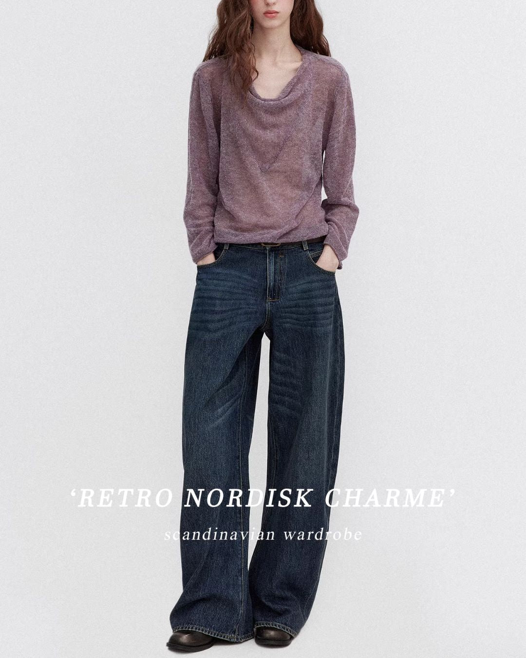 Drape Neck Relaxed Knit　KN117