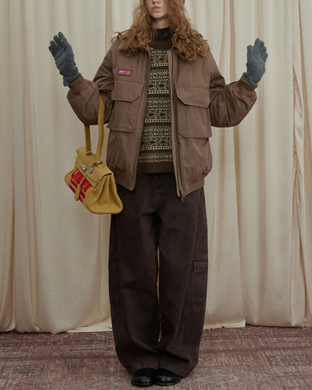 Jacquard Border Knit Vest　KN050