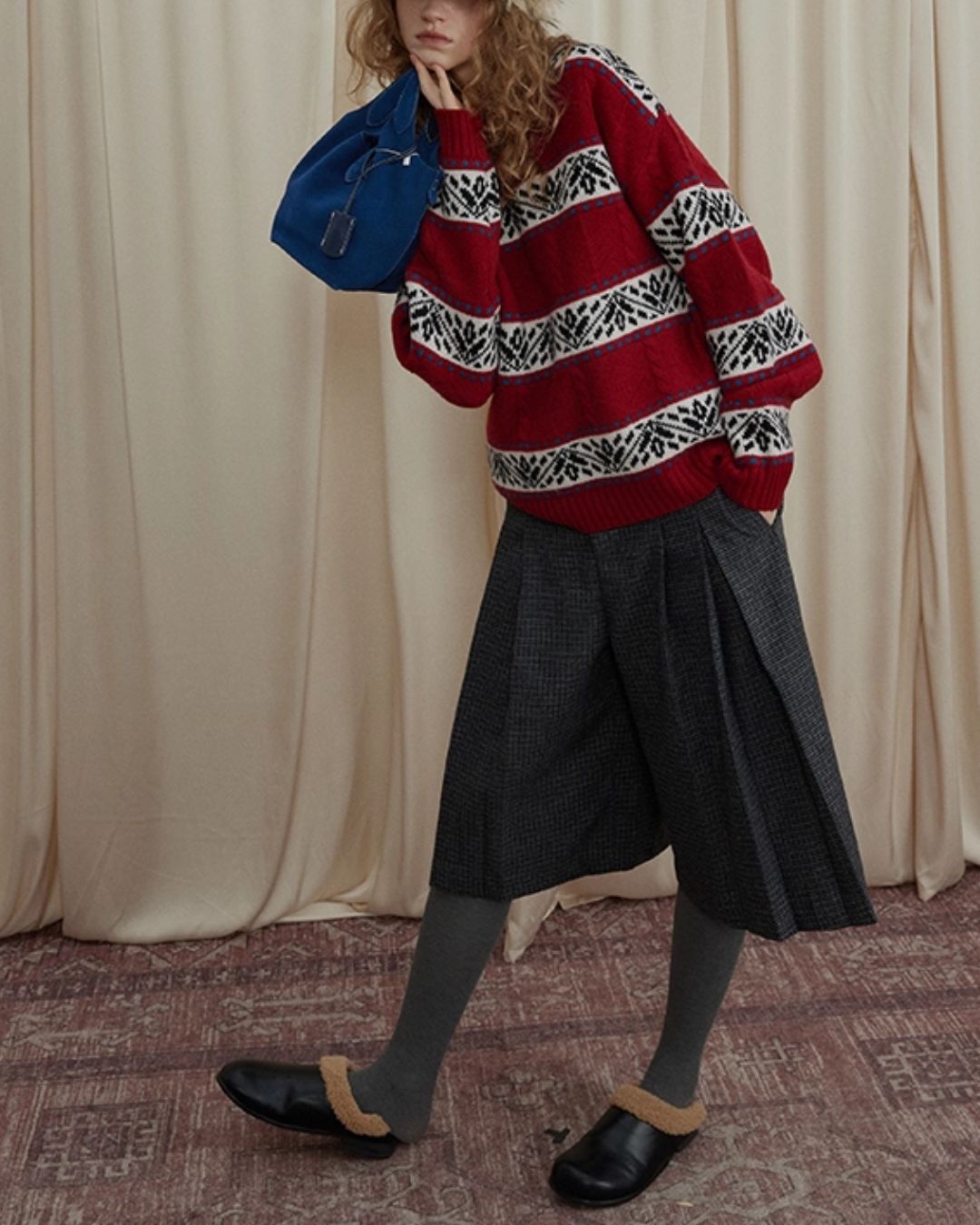 Retro Jacquard Sweater　KN047