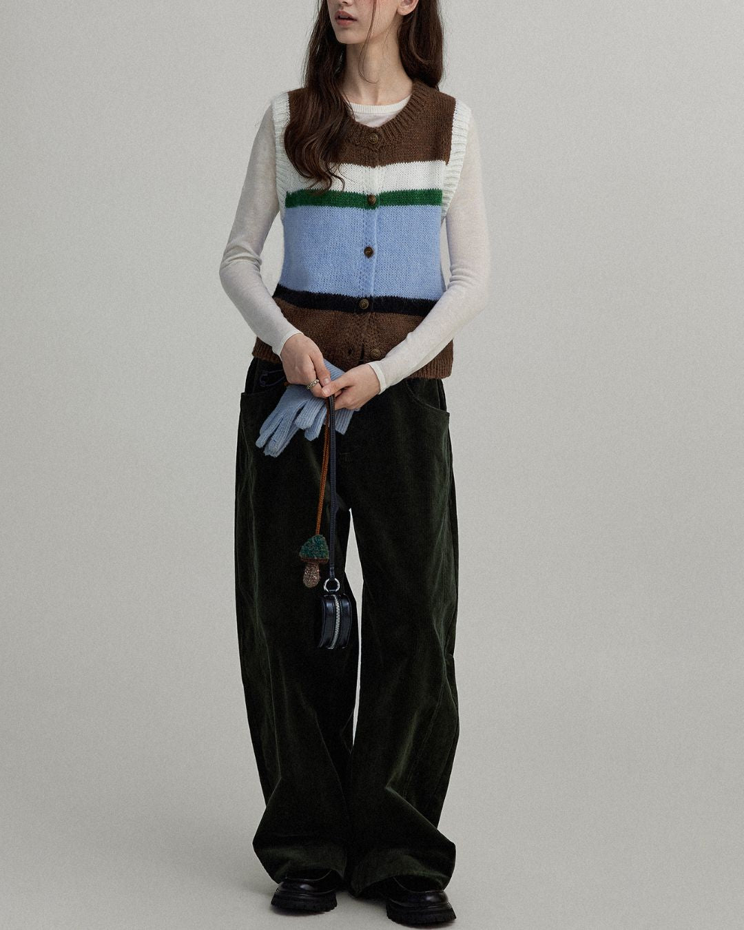 Contrast Color Knit Vest　KN019