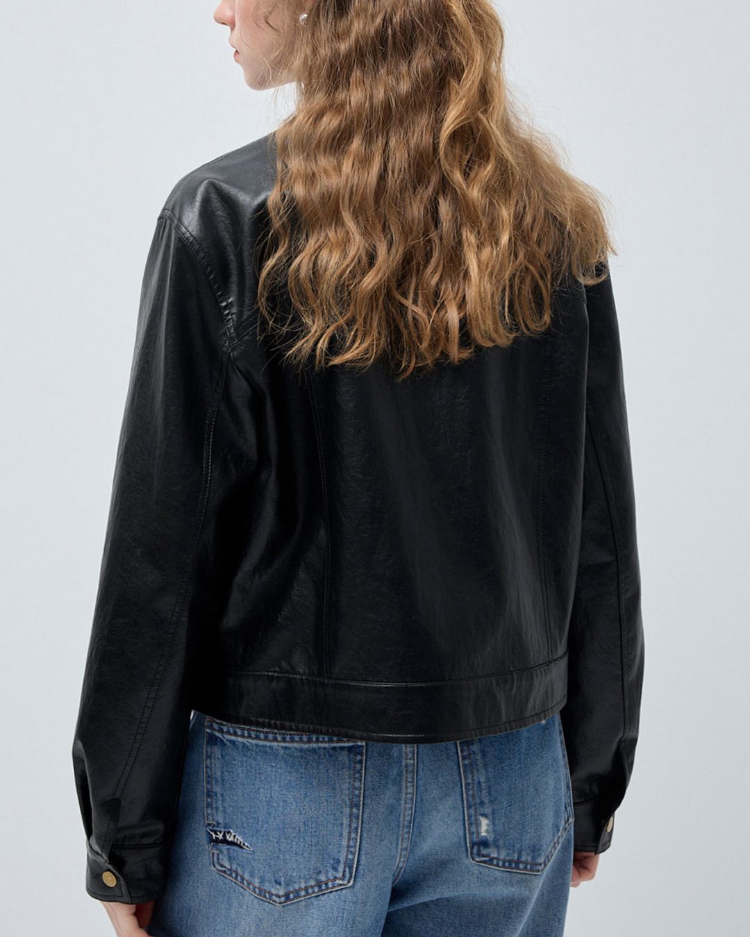 Vintage Short Leather Jacket　JK083