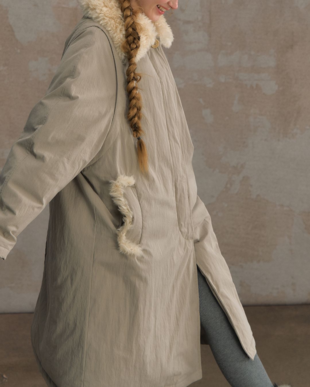 Fur Detail Long Down Coat　CT024