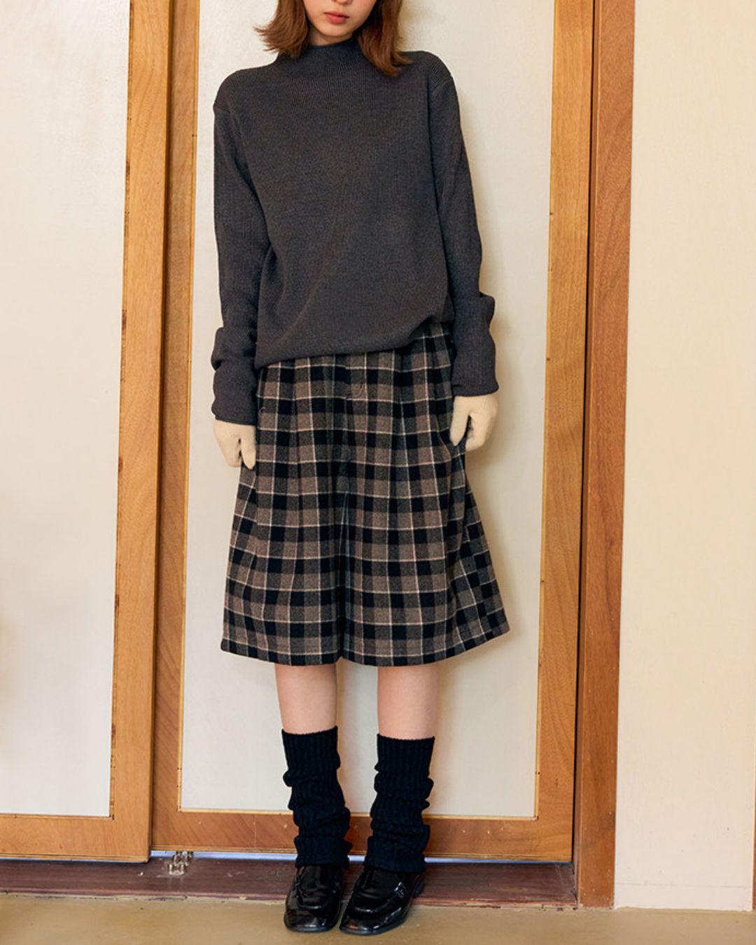 Basic Rib Mock Neck Knit　KN090