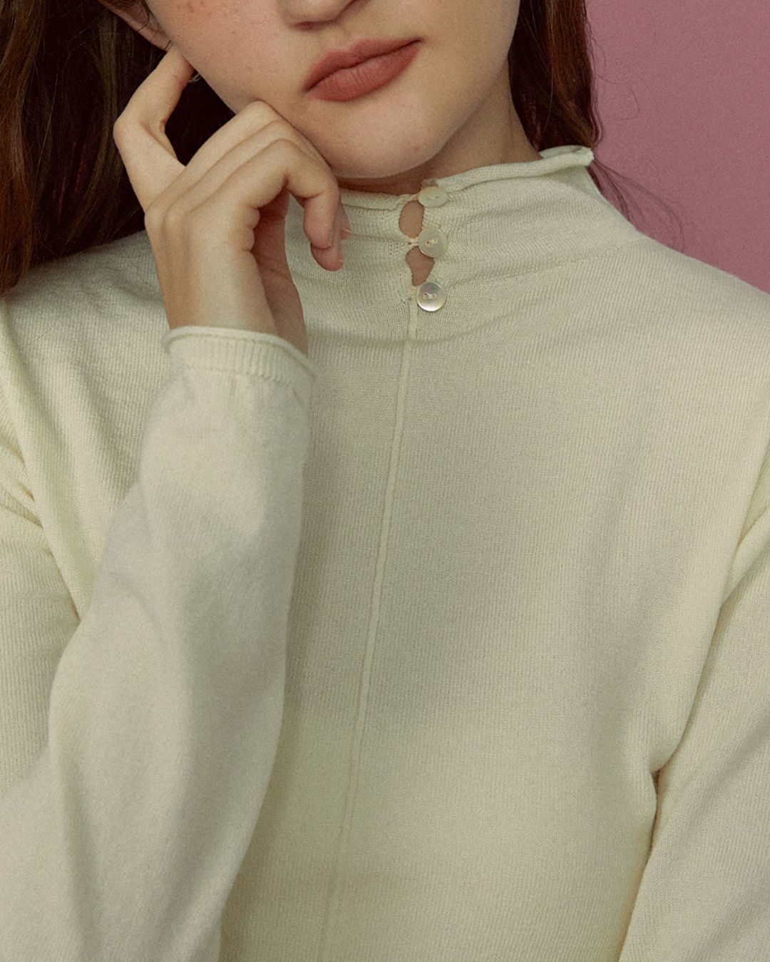 Wool Slim Fit High Neck Knit　KN094