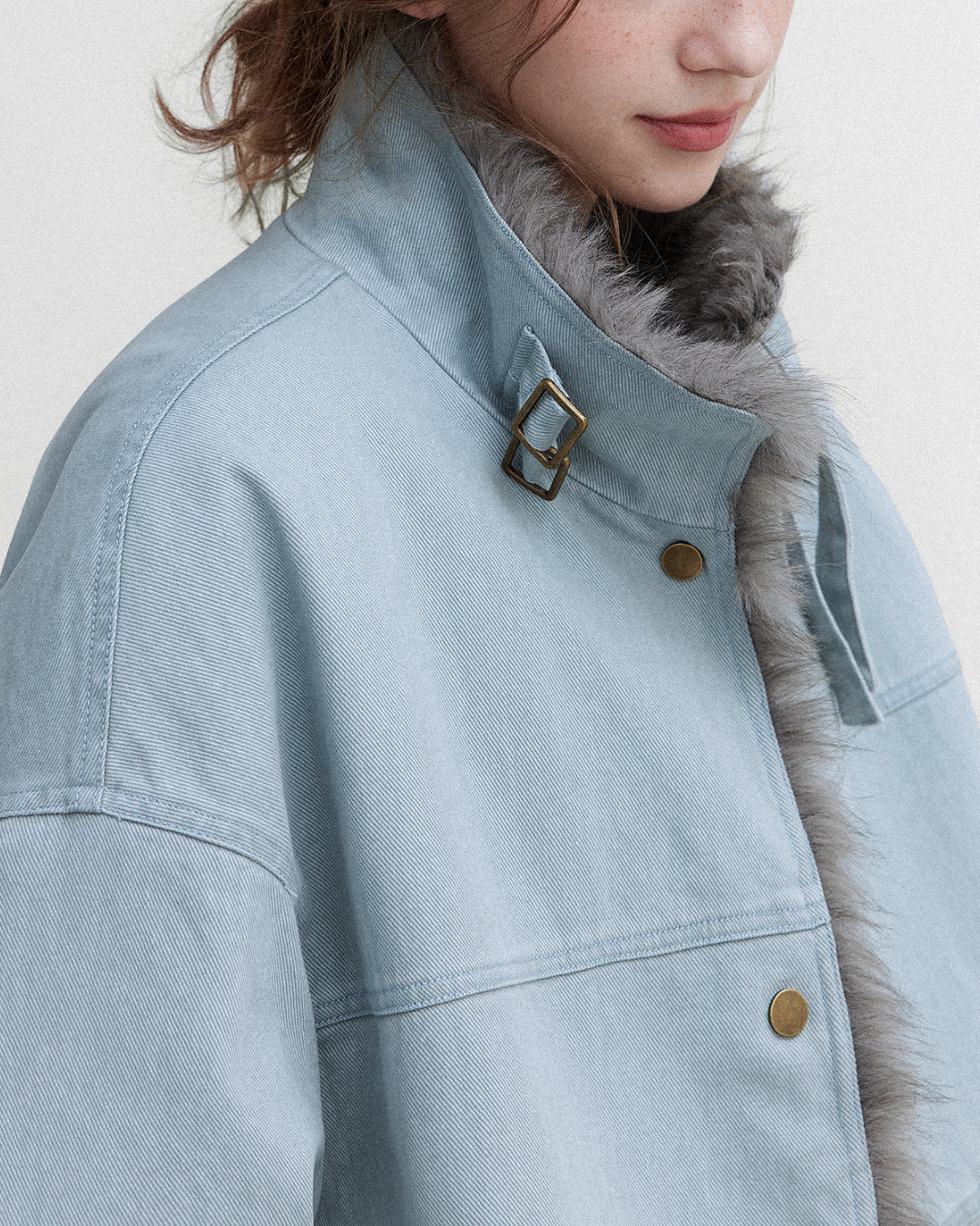 Vintage Fur-lined Denim Jacket　JK081