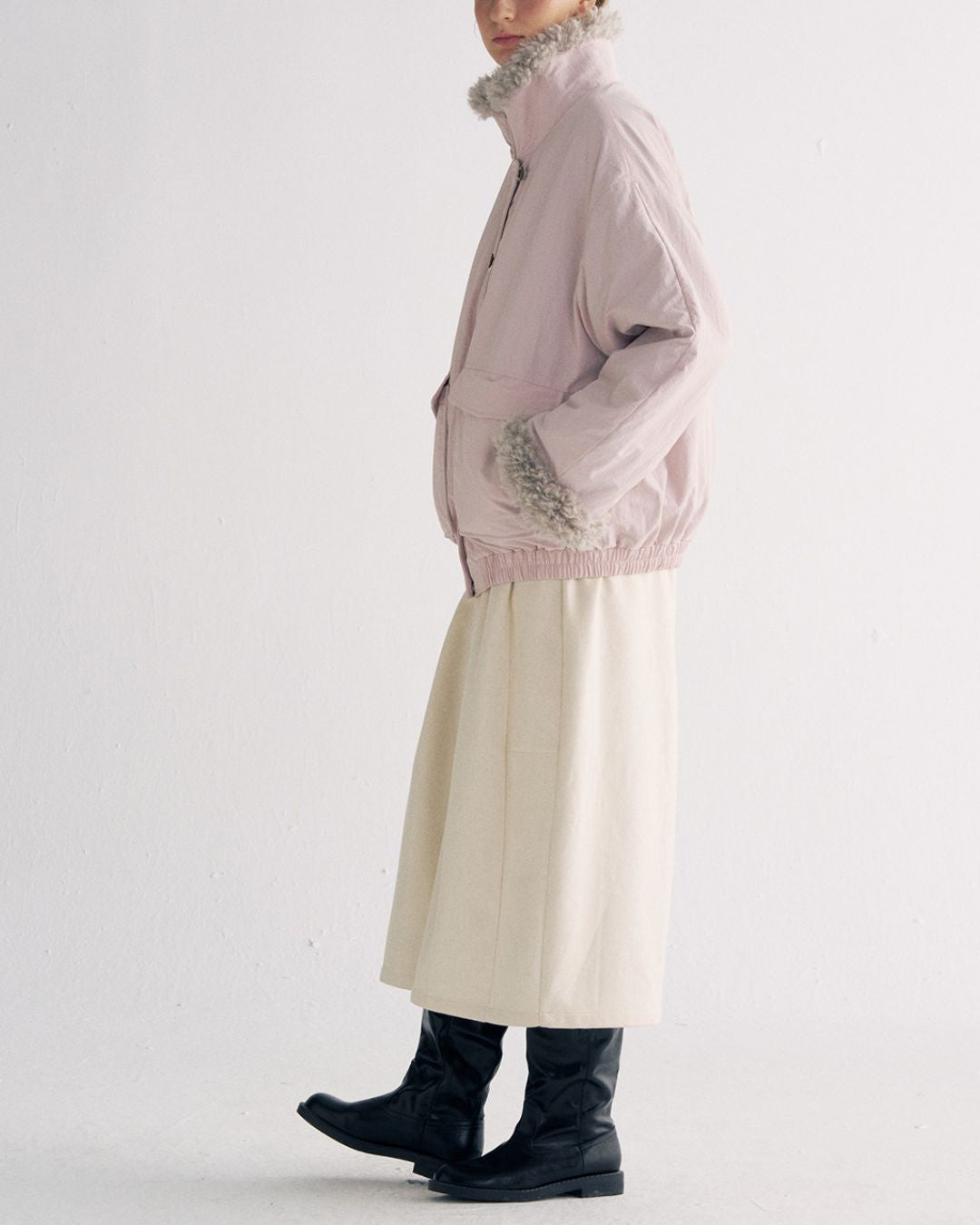 Stand-up Boa Collar Padded Jacket　JK077