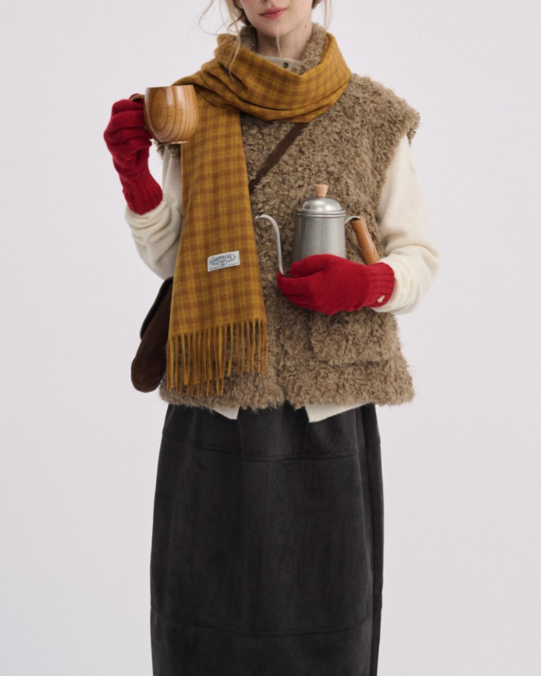 Stand Collar Boa Flap Pocket Vest　VT015