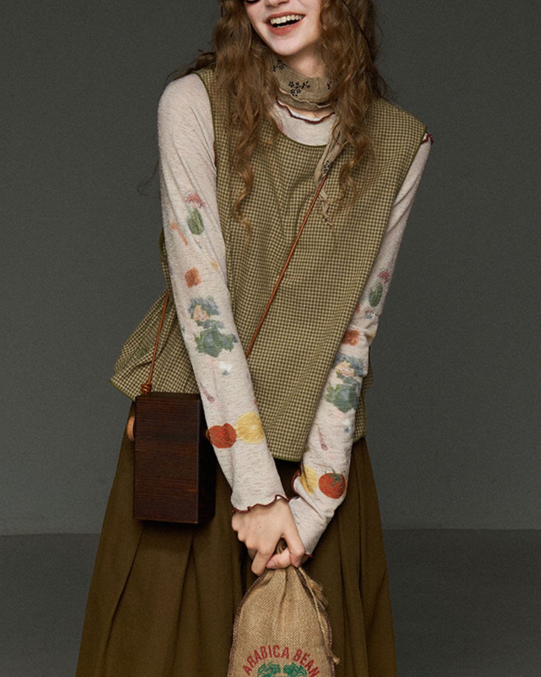 Side Button Check Vest　VT004