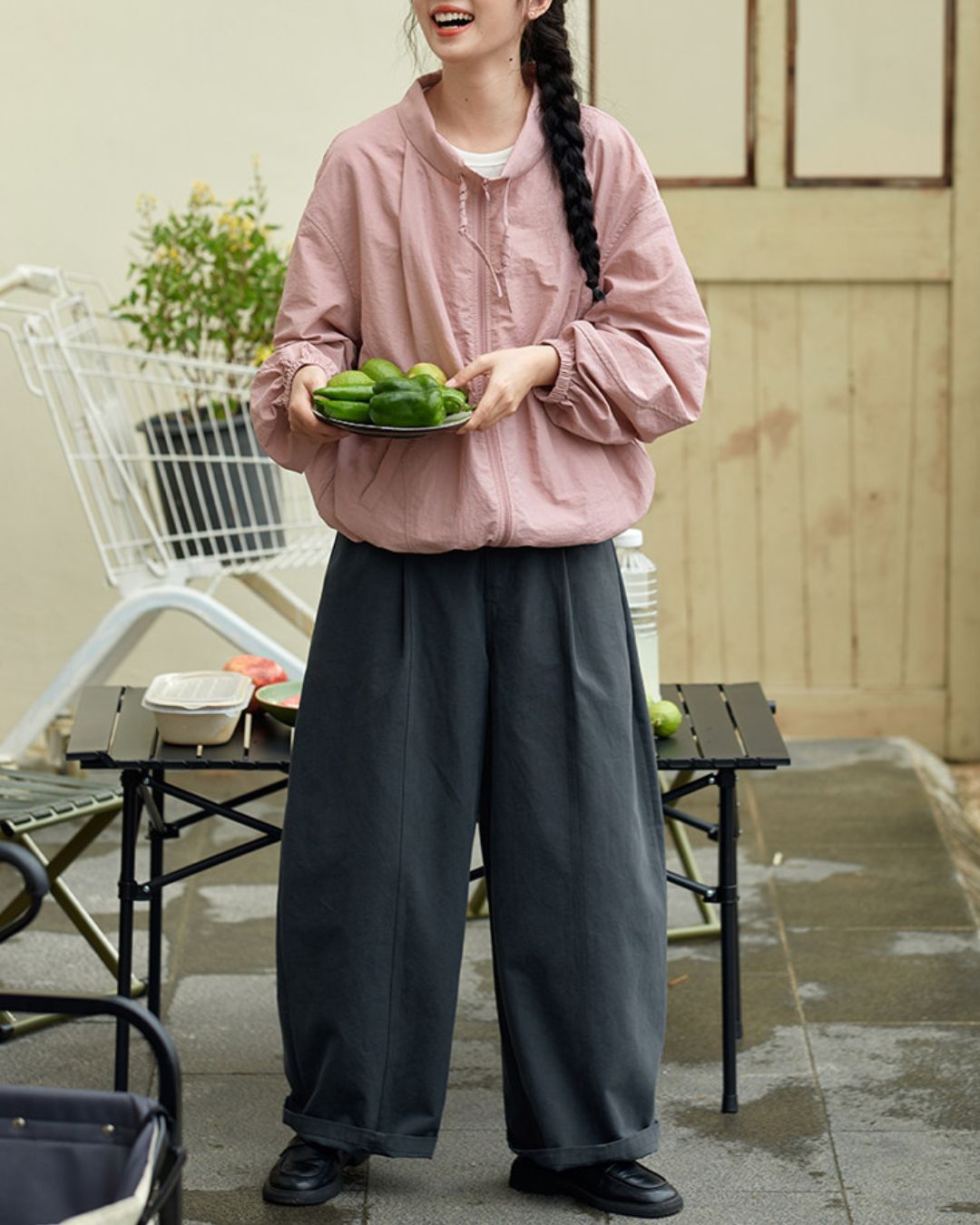 Tucked Wide Curve Pants　PT032