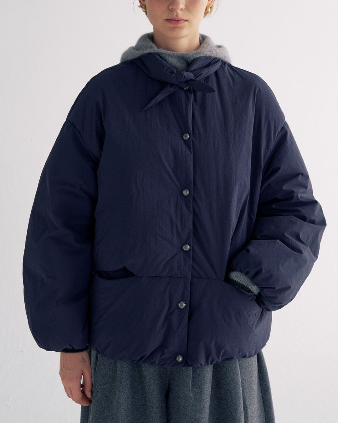 Detachable Scarf Puffer Down Jacket　JK080