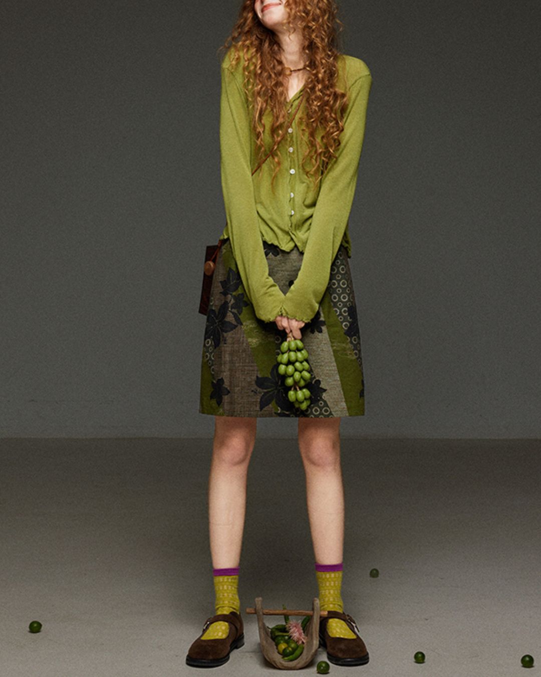 Retro Floral Print Tight Skirt　SK008