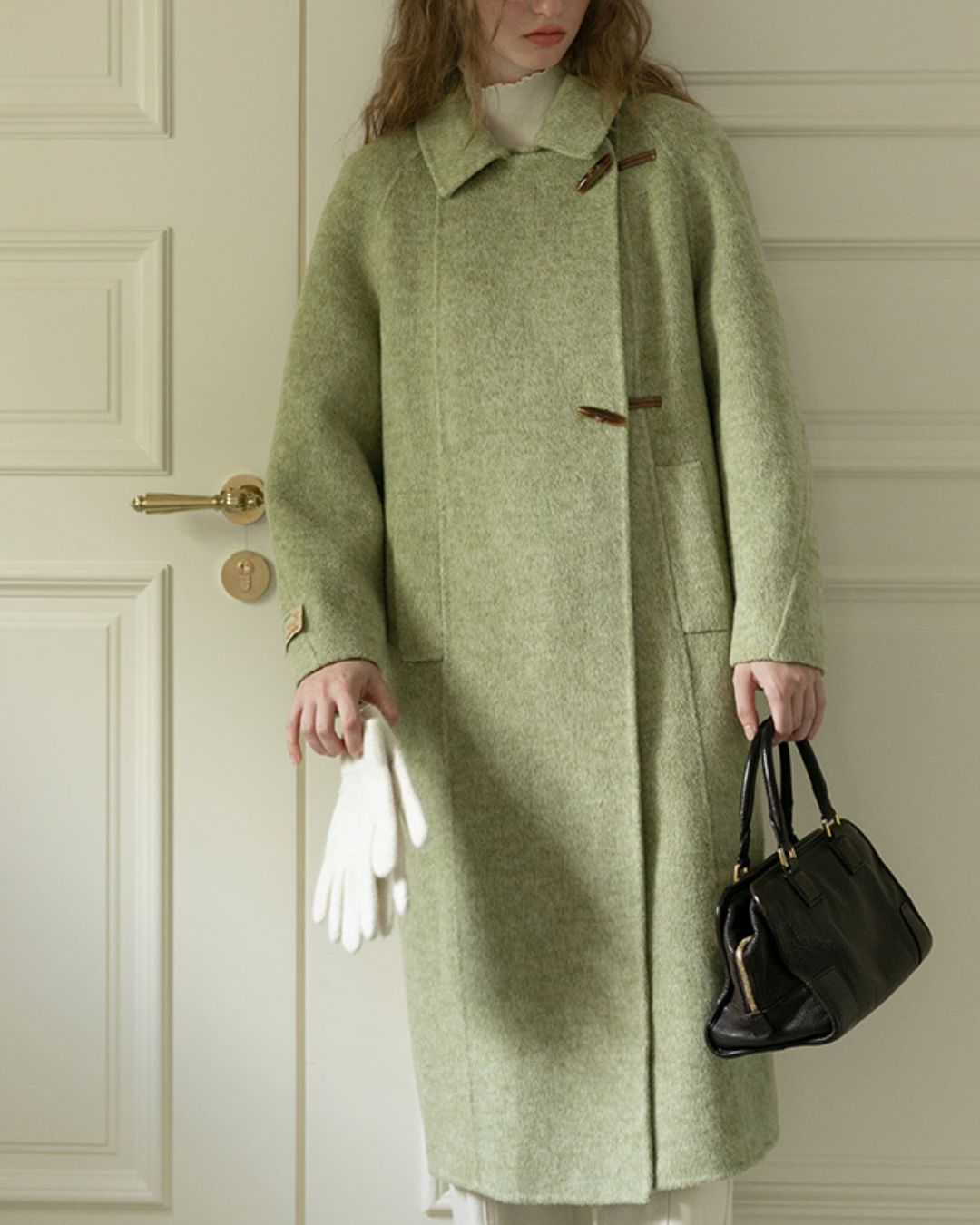 Retro Wool Collared Long Coat　CT008