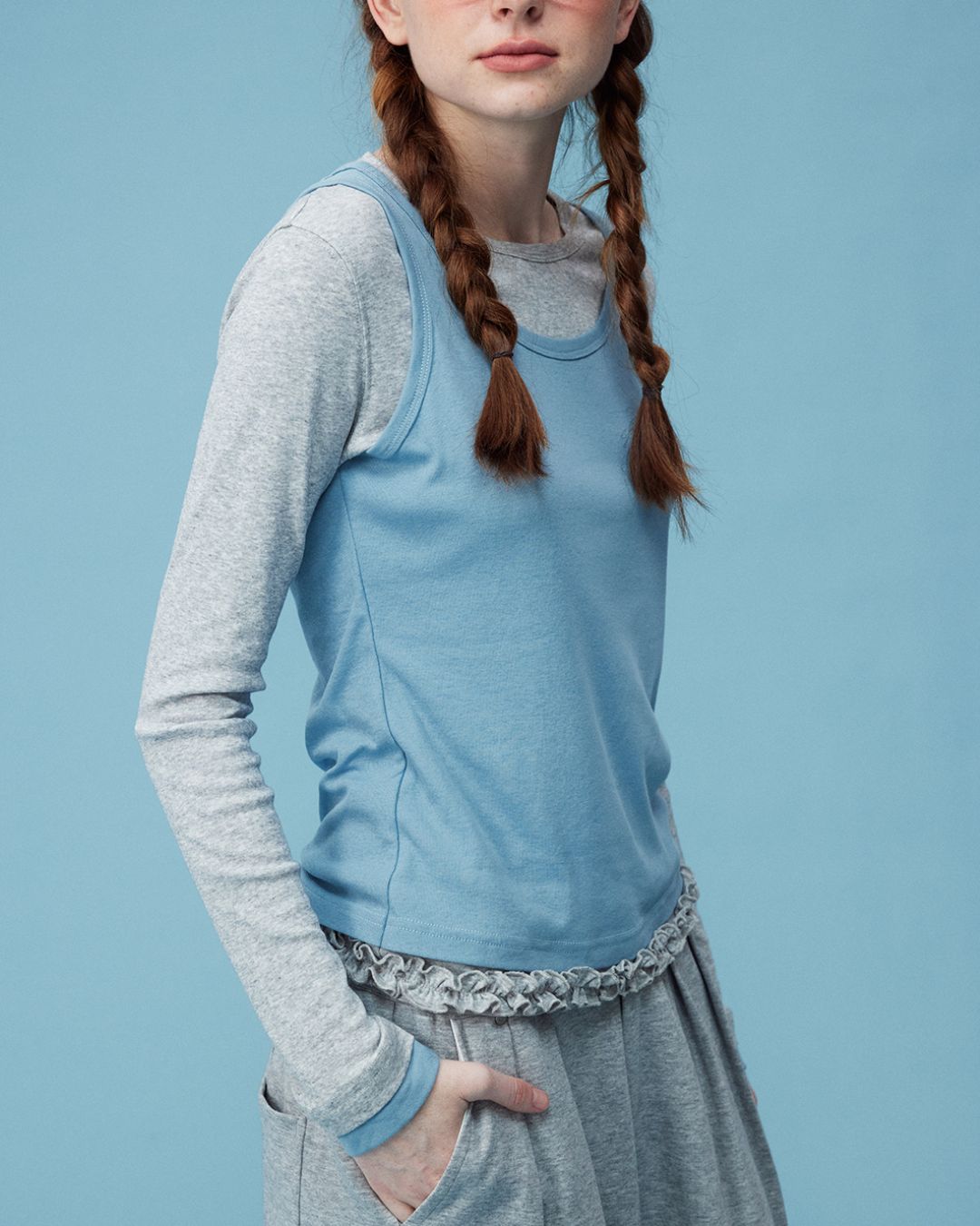 Layered Long Sleeve T-shirt　LT001