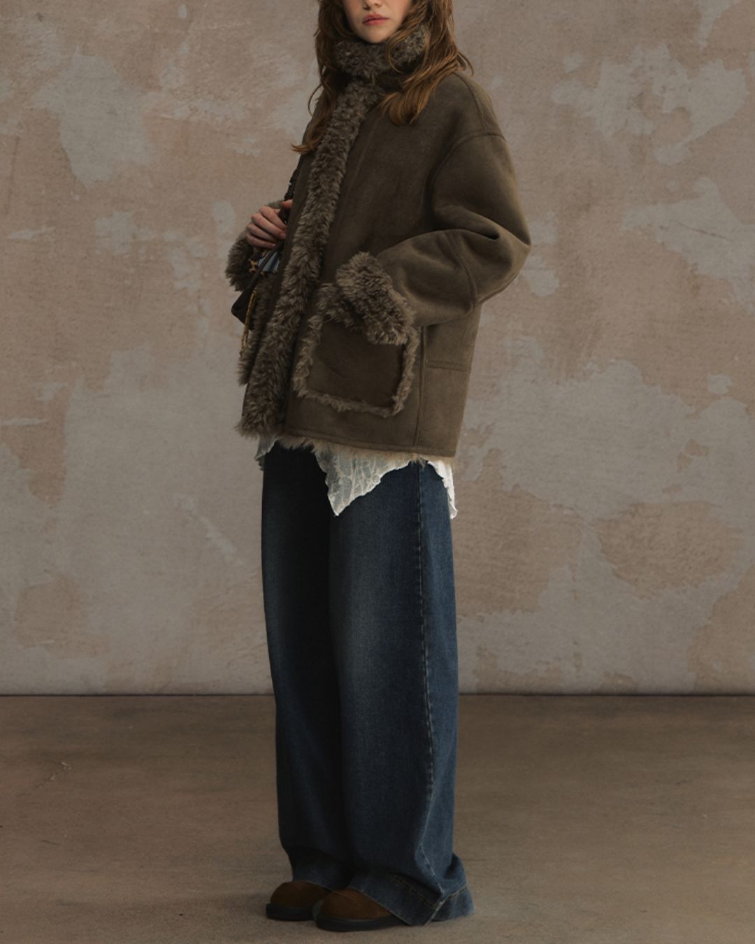 Reversible Mouton Fur Coat　CT025