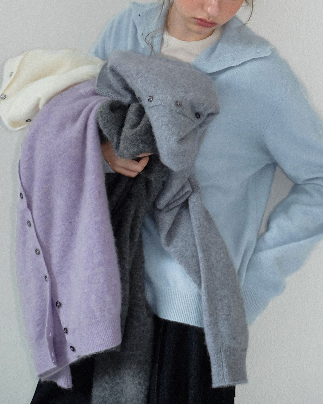 Wool Cashmere Knit Cardigan　KN038