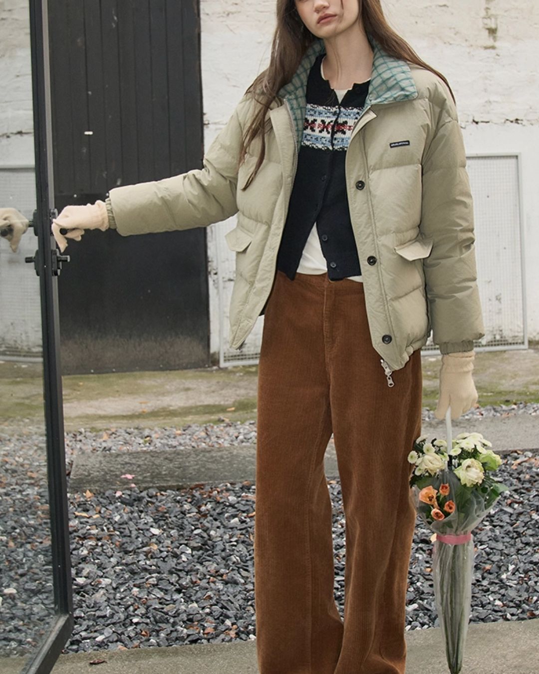 Check Reversible Down Jacket　JK047