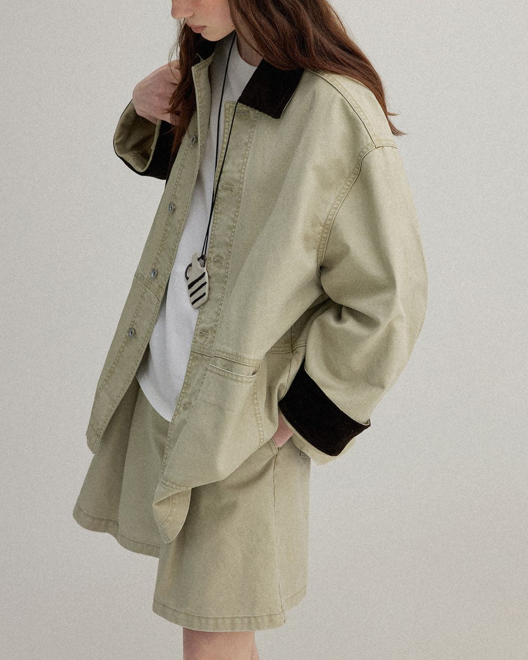 Contrast Color Work Jacket ＆ Shorts　JK015
