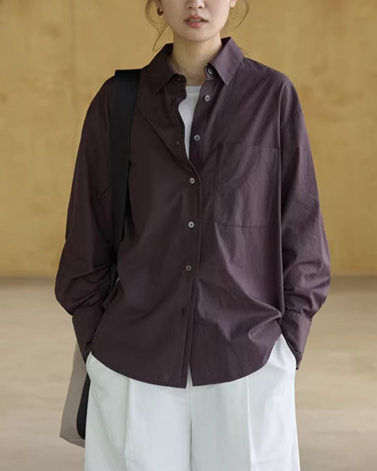 Cotton Pleated Shirt　LS065