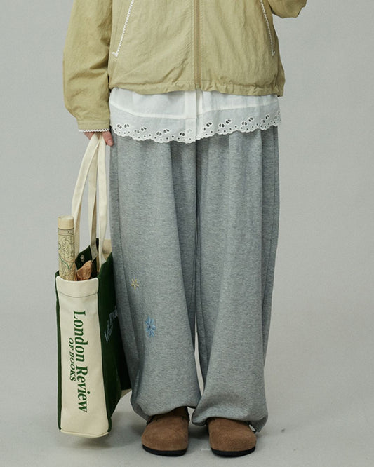 Floral Drawstring Wide Pants　PT001