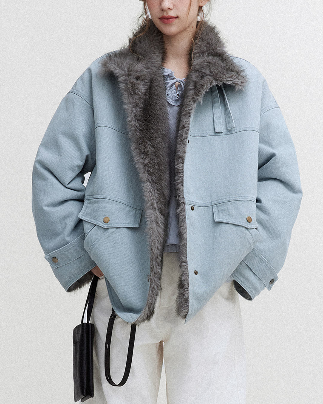 Vintage Fur-lined Denim Jacket　JK081