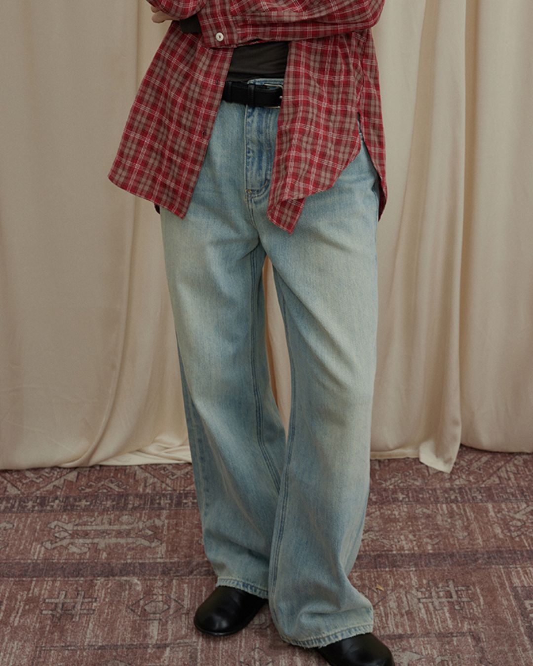 Washed Straight Denim Pants　DP009