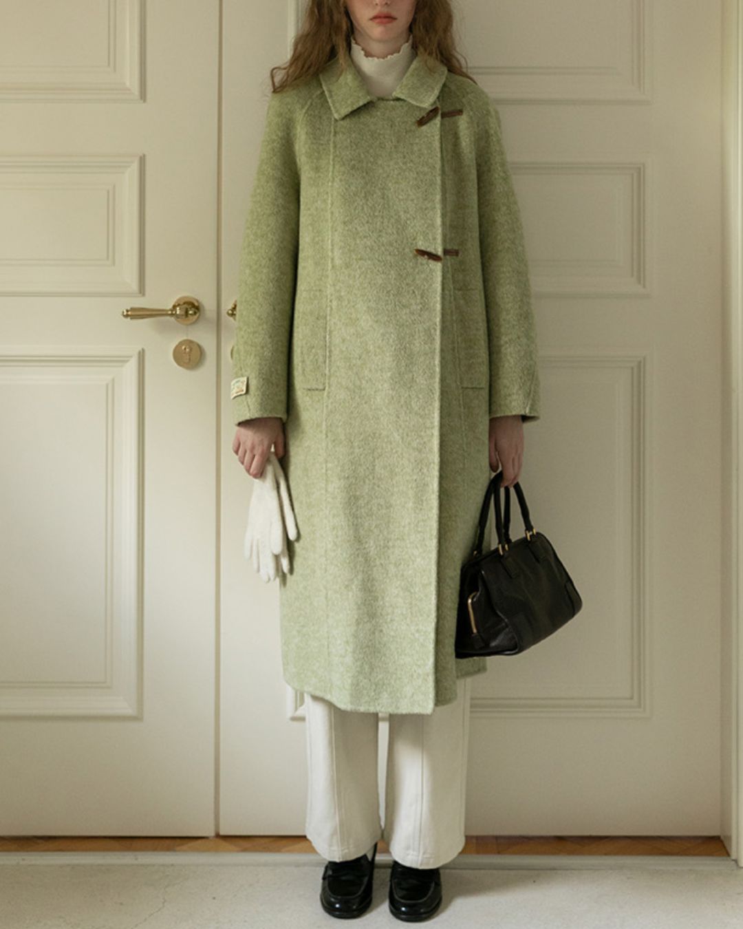 Retro Wool Collared Long Coat　CT008