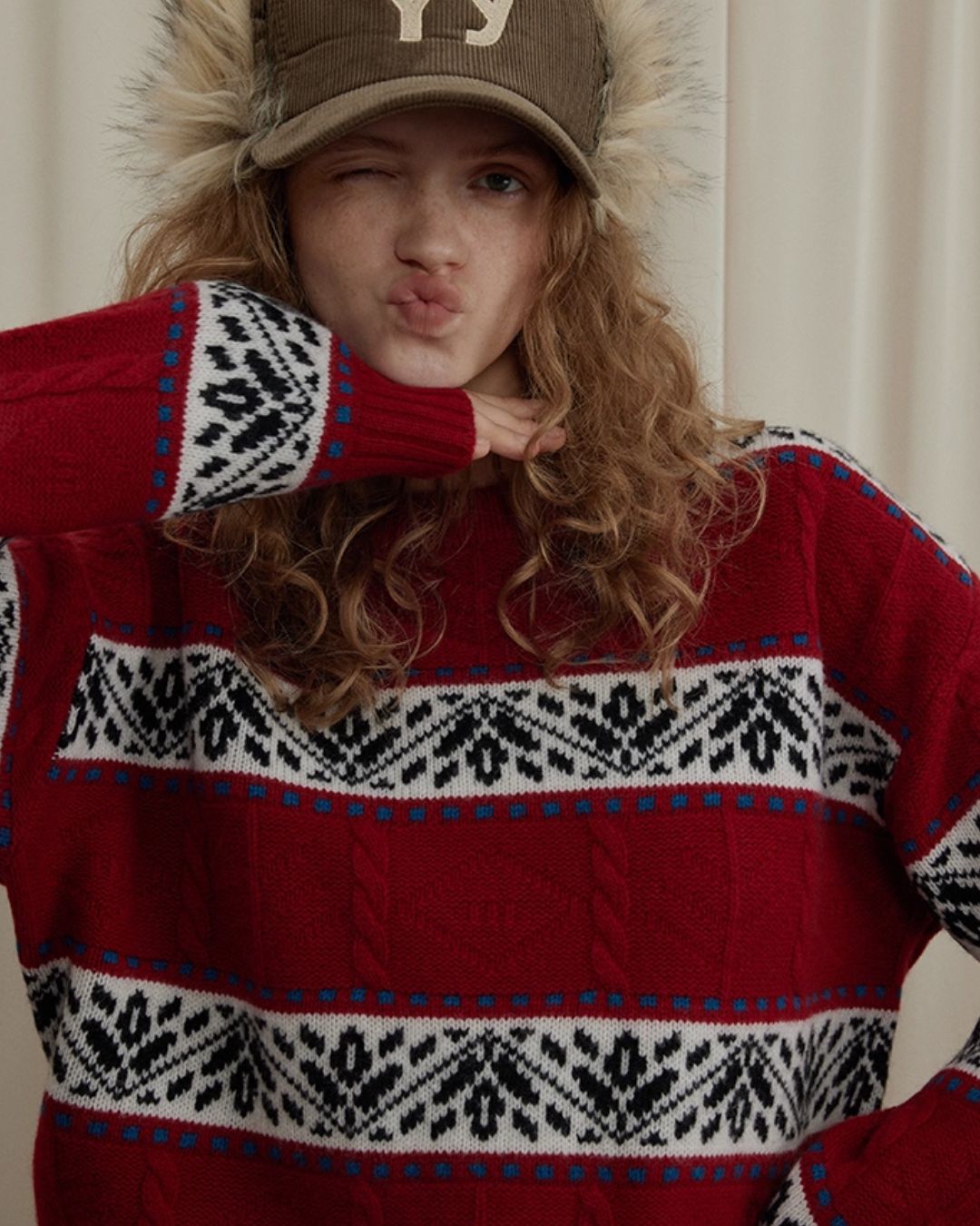 Retro Jacquard Sweater　KN047