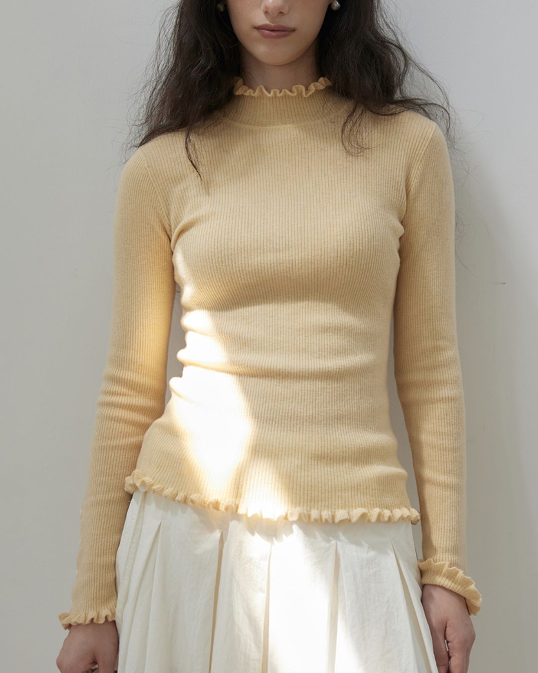 Frill High Neck Knit　KN017