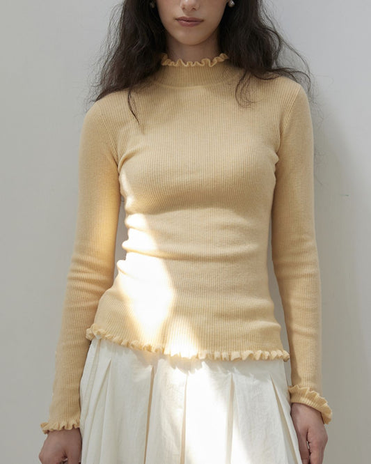 Frill High Neck Knit　KN017
