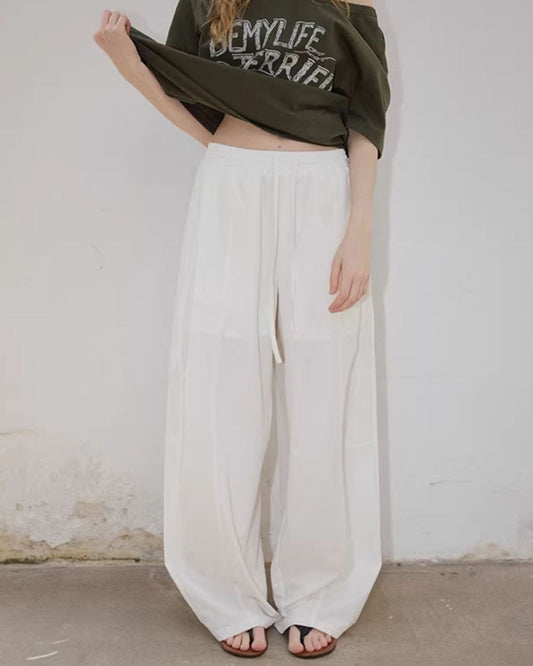 Drawstring Relaxed Wide Pants　PT047
